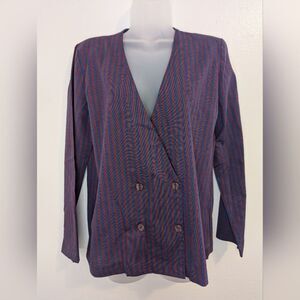 VTG You Babes Stripe Shacket Blazer Preppy Dark Academia Retro Whimsigoth M